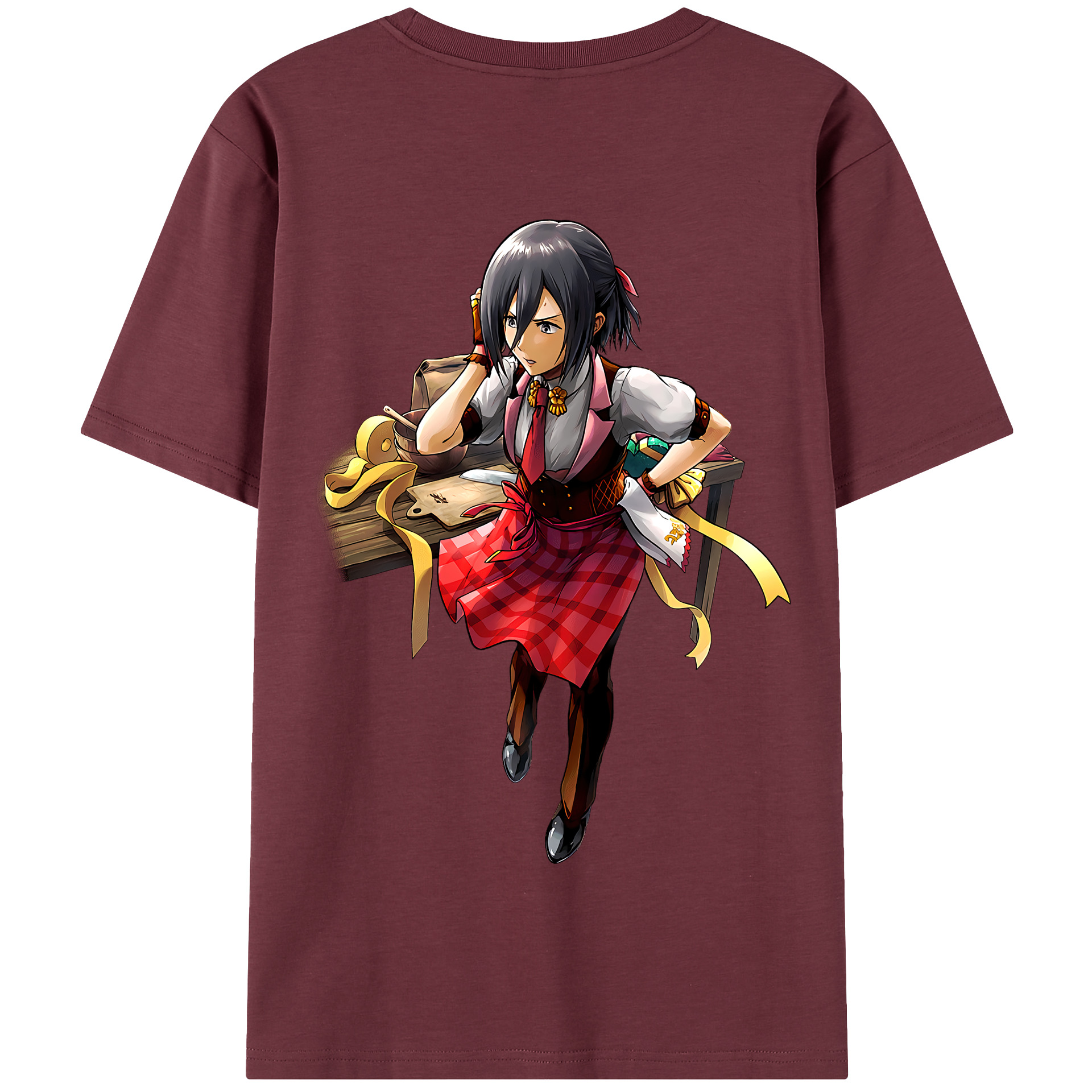 （画像用） 進撃の巨人 ミカサ·アッカーマン Attack on Titan Mikasa Ackerman 綿100％半袖Tシャツ（背面プリント）
